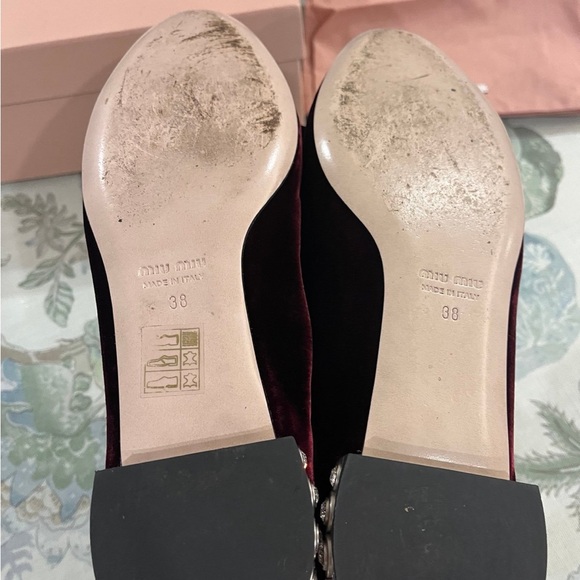 Miu Miu Velvet and Patent Flats with Crystal Heels - Picture 7 of 9